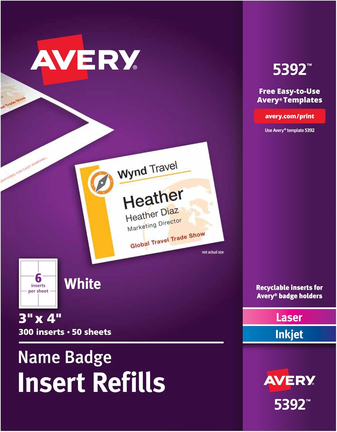 Customizable Avery name badges
