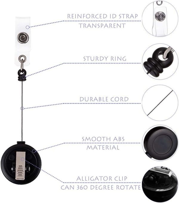 QREEL Extendable Badge Holders ABS Material Office Supplies-2