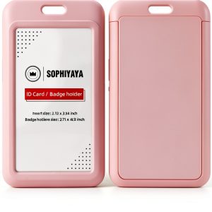 SOPHIYAYA Vertical Badge Holder, ABS Material, Pink, 2 Pack-0