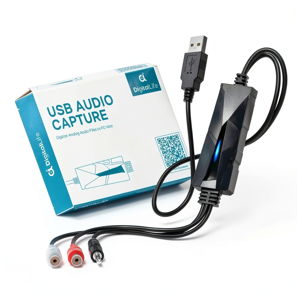 DigitalLife USB Audio Grabber connected to a turntable
