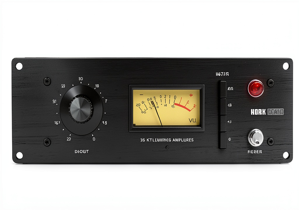 Klark Teknik 1176KT compressor on a studio rack