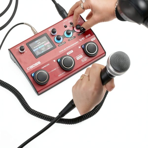 BOSS VE-22 Red Vocal Effects Processor Portable Toolbox for Singers-4