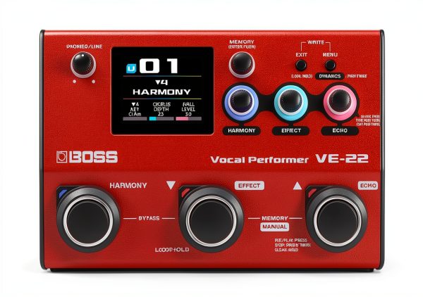 BOSS VE-22 Red Vocal Effects Processor Portable Toolbox for Singers-0