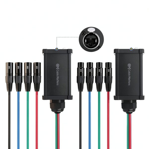 Cable Matters Ethernet to XLR Breakout Box, Cat6, Light‑Enabled-1