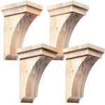Traditional Wood Corbels Vercraft 4‑Pack Solid Unfinished Shelf-0