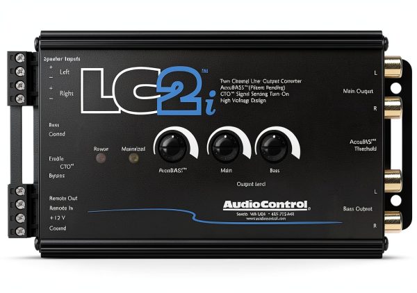 AudioControl LC2i 2-Channel Line Output Converter with AccuBASS for Adding Subwoofers, Amplifiers to Factory Car Audio Receiver Head Unit, Speaker Level to RCA Line Level Converter-0