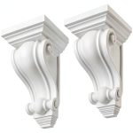 LC LICTOP PU Corbel Vintage White Shelf Bracket 4x4x7.16 Inch-0