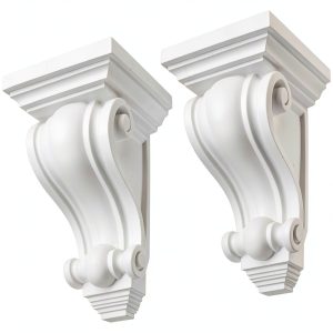 LC LICTOP PU Corbel Vintage White Shelf Bracket 4x4x7.16 Inch-0