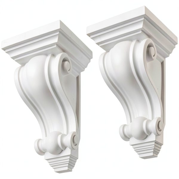 LC LICTOP PU Corbel Vintage White Shelf Bracket 4x4x7.16 Inch-0
