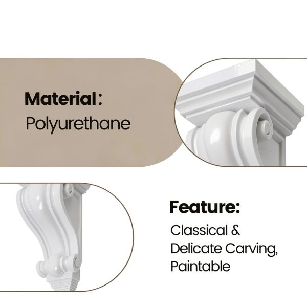 LC LICTOP PU Corbel Vintage White Shelf Bracket 4x4x7.16 Inch-1
