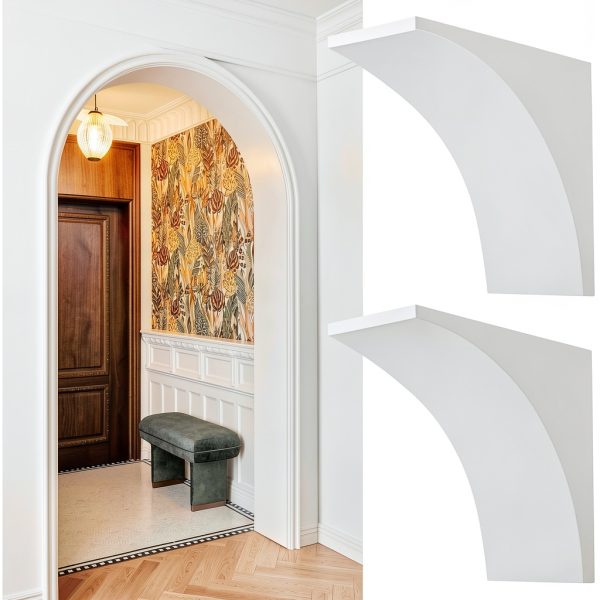UNFIAMILY 2 Pcs Rounded Doorway Arch Kit,DIY 3D Arch Kit for Doorway, 8.5x8.5X 5IN Interior Doorway Precurved Drywall,Easy to Add Half Round Arch to Any Opening for Interior Decoration-0