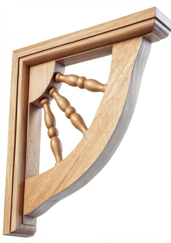 Ekena Millwork Andrea Wagon Wheel Bracket Rubberwood 15x7x7-0