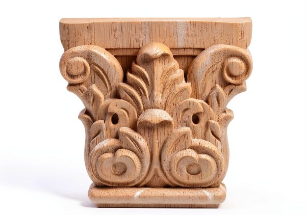 Amosfun Carved Wood Corbels Trim for Furniture Vintage Style-0