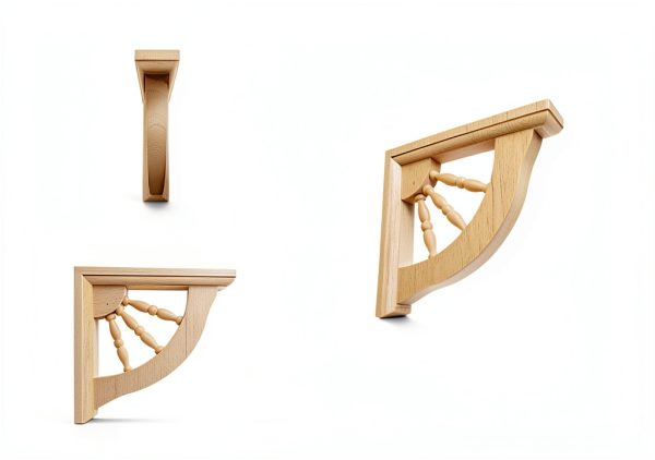 Ekena Millwork Andrea Wagon Wheel Bracket Rubberwood 15x7x7-4