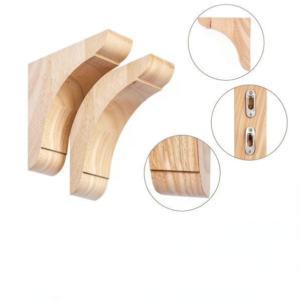 Wood Corbels 4 Pcs Shelf Brackets 6x6x1.75in Vercraft Vercraft-0599-2