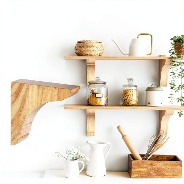 Wood Corbels 4 Pcs Shelf Brackets 6x6x1.75in Vercraft Vercraft-0599-1