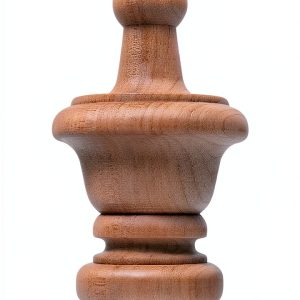 Turned Birch Wooden Finial 3-1/2" Height by UNIQANTIQ Spindle-0