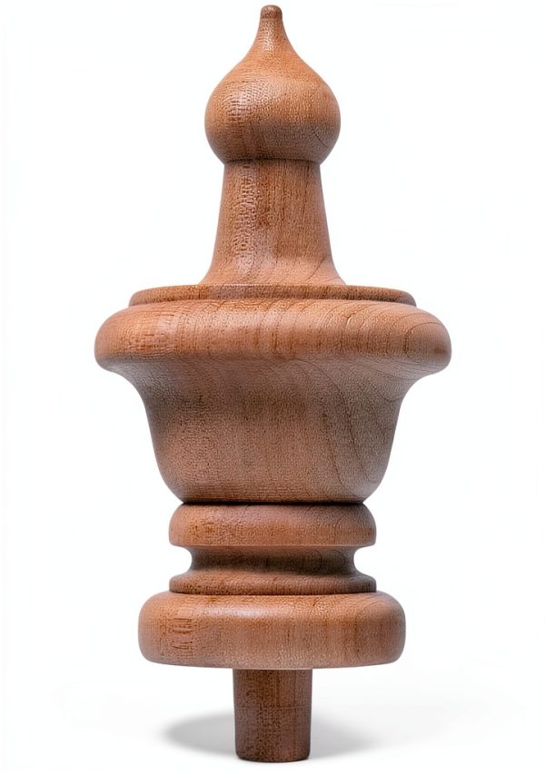 Turned Birch Wooden Finial 3-1/2" Height by UNIQANTIQ Spindle-0