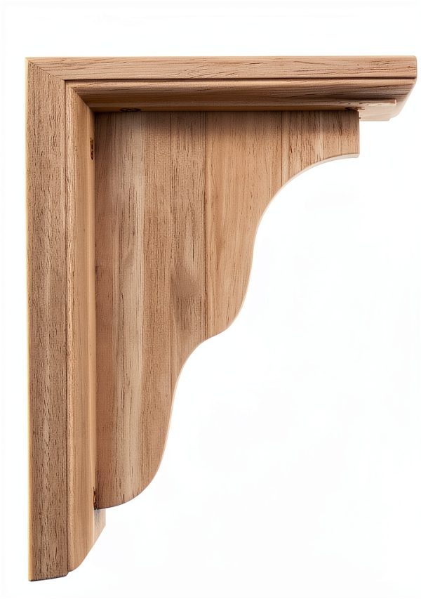 Ekena Millwork BKT03X07X09HARW Hamilton Traditional Wood Brackets, 3 1/2"W x 7"D x 9"H , Rubberwood-2