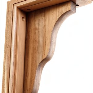 Ekena Millwork BKT03X07X09HARW Hamilton Traditional Wood Brackets, 3 1/2"W x 7"D x 9"H , Rubberwood-0