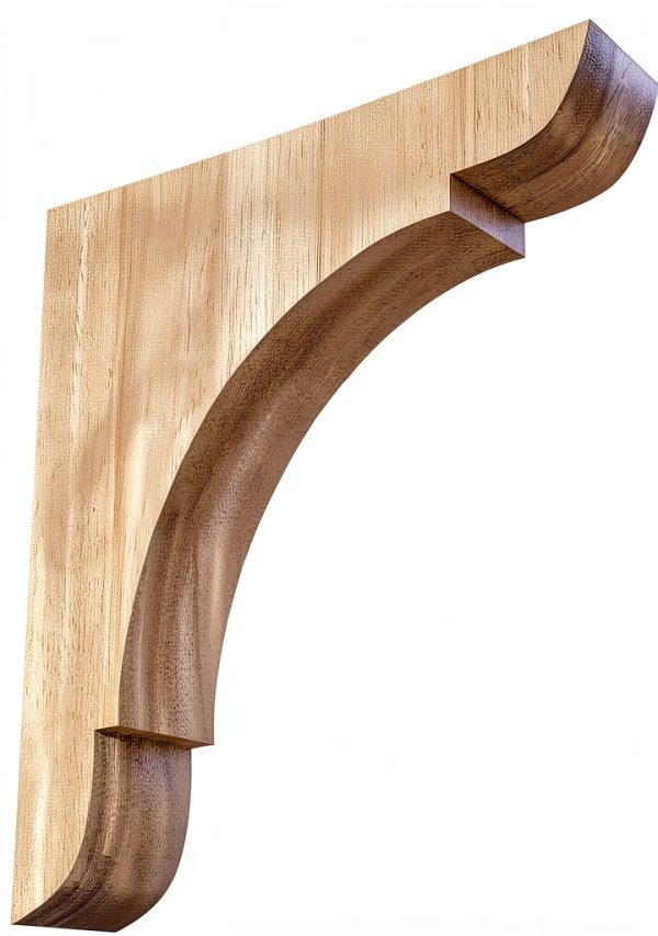 Ekena Millwork Medium Olympic Wood Bracket 1.75"x8"x8" Rubberwood-0