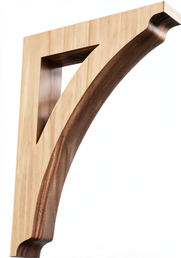 Ekena Millwork BKTW01X08X12THRW Large Thorton Wood Wood Brackets, 1 3/4"W x 8 1/2"D x 12"H , Rubberwood-0